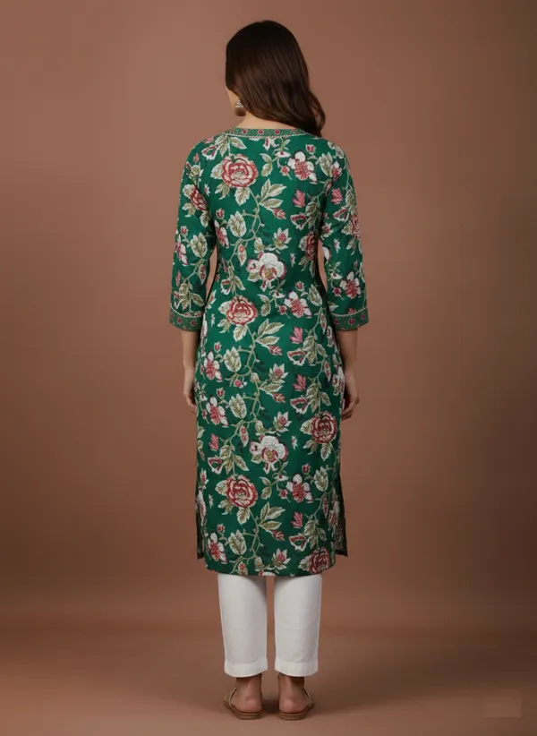 Emerald_Floral_Embroidered_Cotton_Kurta