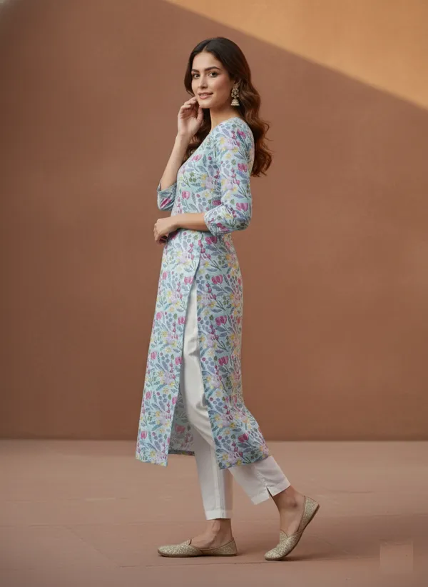 Floral_Printed_V-Neck_Cotton_Straight_Kurta