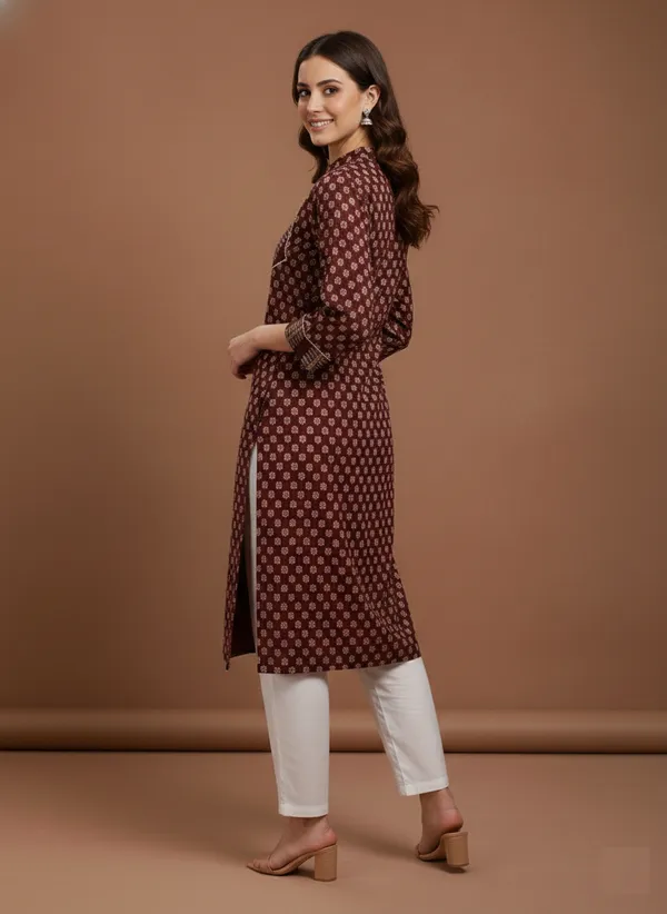 Maroon_Printed_Mandarin_Collar_Cotton_Straight_Kurta