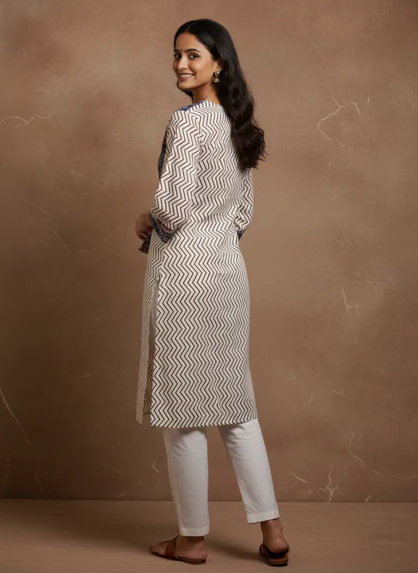 Indigo_Block_Print_Cotton_Angrakha_Kurta