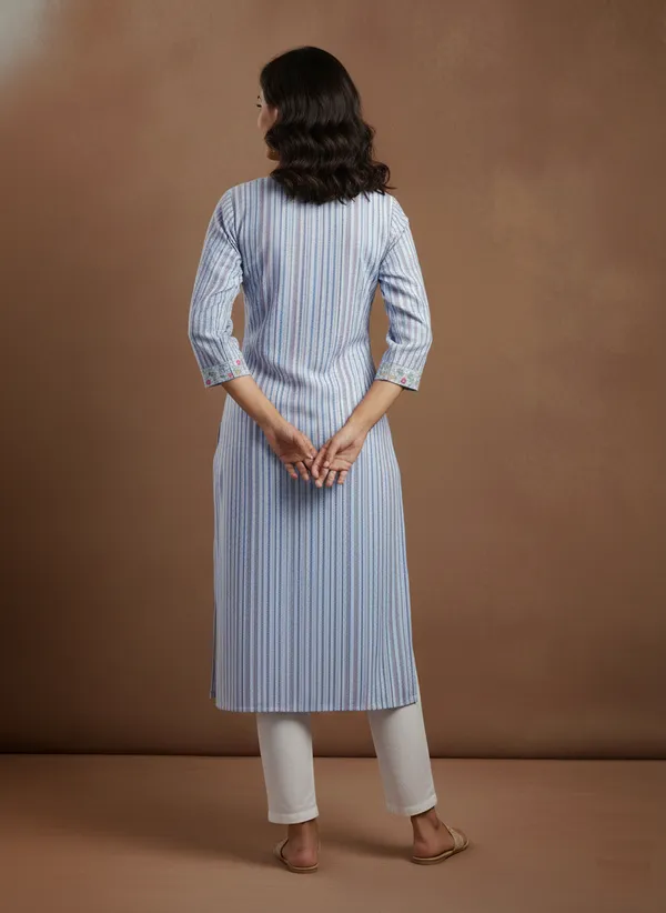 Chic_Striped_Cotton_Kurta_With_Floral_Embroidery