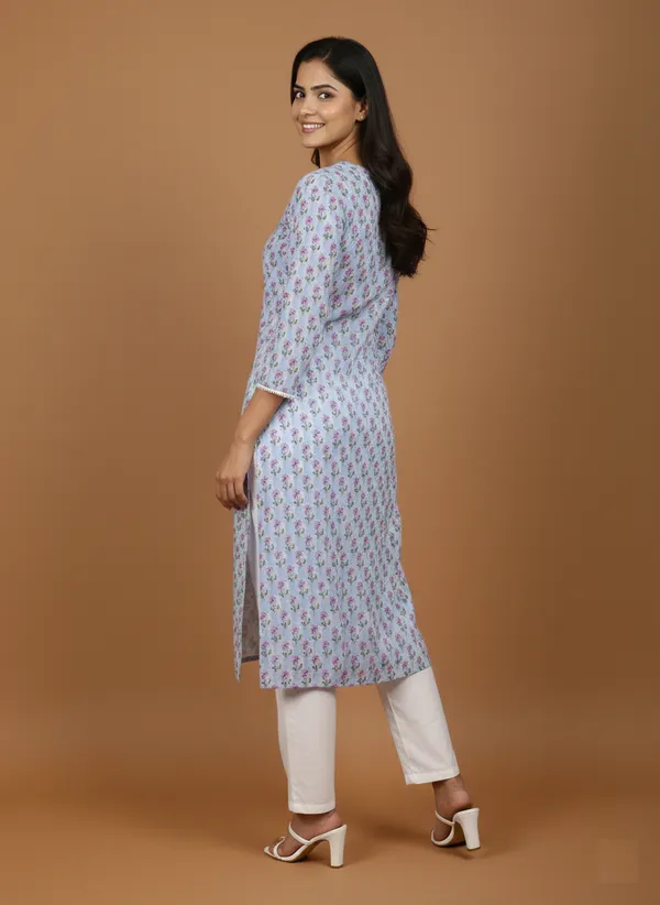 Sky_Blue_Block_Print_Cotton_Straight_Kurta