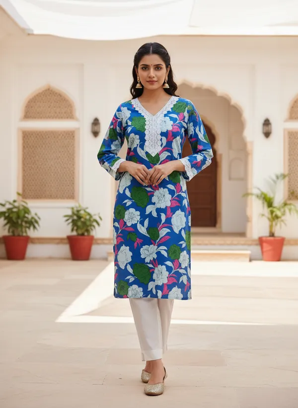 The_Everyday_Elegance_Collection:_Set_Of_3_Pastel_&_Vibrant_Straight_Kurtas_In_Breathable_Cotton