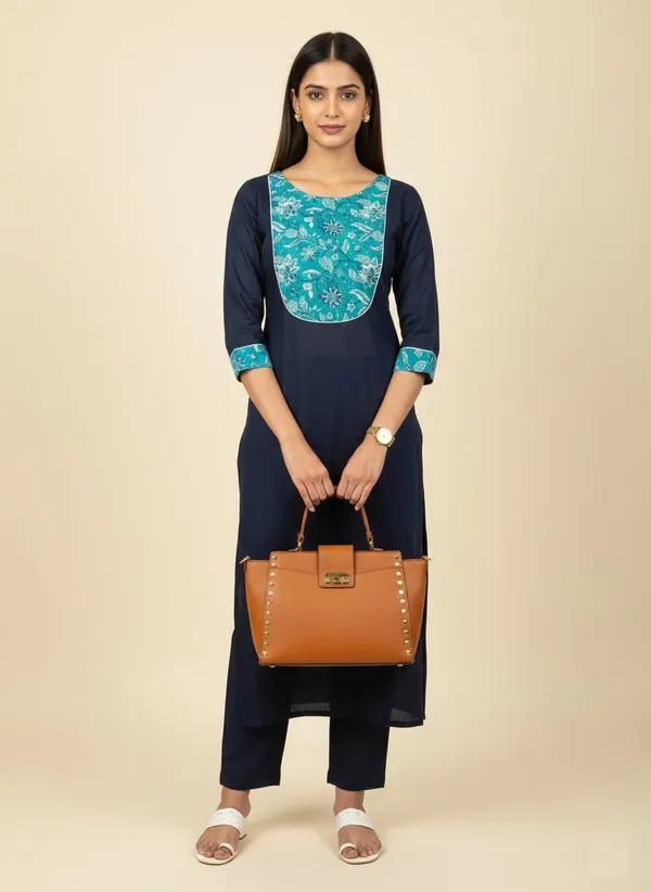 Navy_Blue_Straight_Kurta_With_Printed_Neck_Yoke