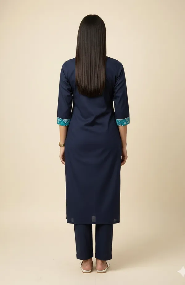 Navy_Blue_Straight_Kurta_With_Printed_Neck_Yoke