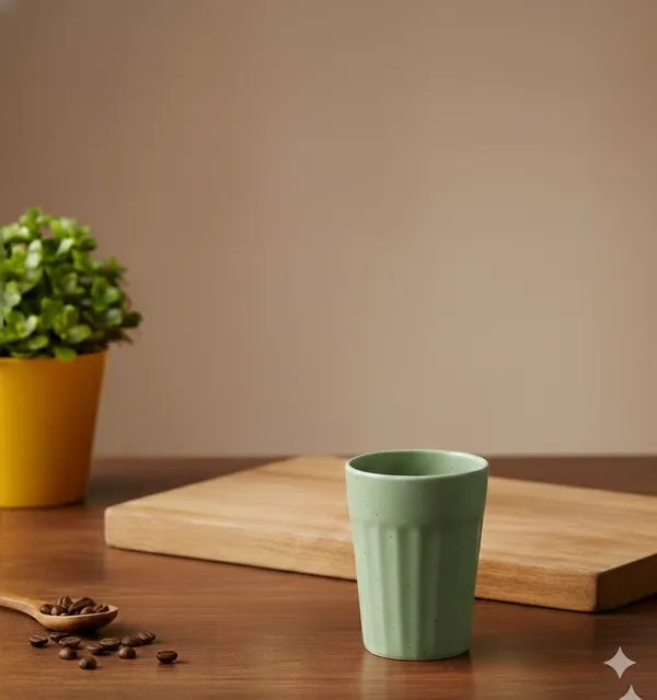 IZZYLYF_Ceramic_Cutting_Tea_Cups_|_Green_|_Chai_Cups_for_Tea,_Coffee_&_Milk_|_Pottery_Style_Ceramic_Mugs_|_Microwave_&_Dishwasher_Safe_|_Hot_&_Cold_Beverages_|_150_Ml_|_Pack_of_6