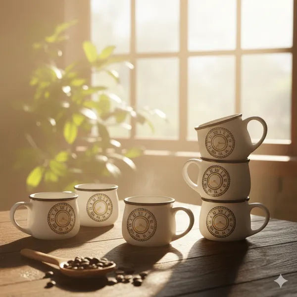 White_Clock_Printed_White_Ceramic_Tea_Cup_Pack_Of_6
