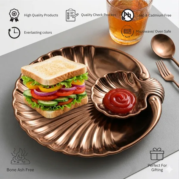 Antique_Gold_Sea_Shell_Ceramic_Platter_With_Dip_Bowl_Pack_Of_1