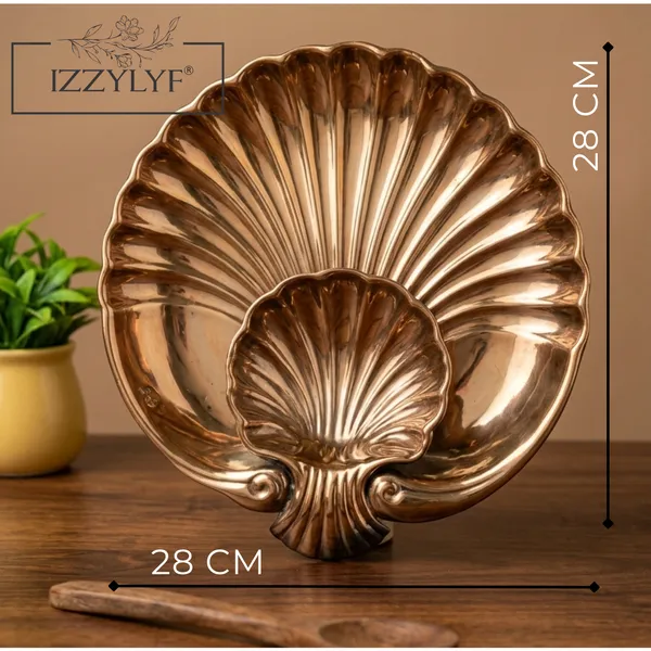 Antique_Gold_Sea_Shell_Ceramic_Platter_With_Dip_Bowl_Pack_Of_1