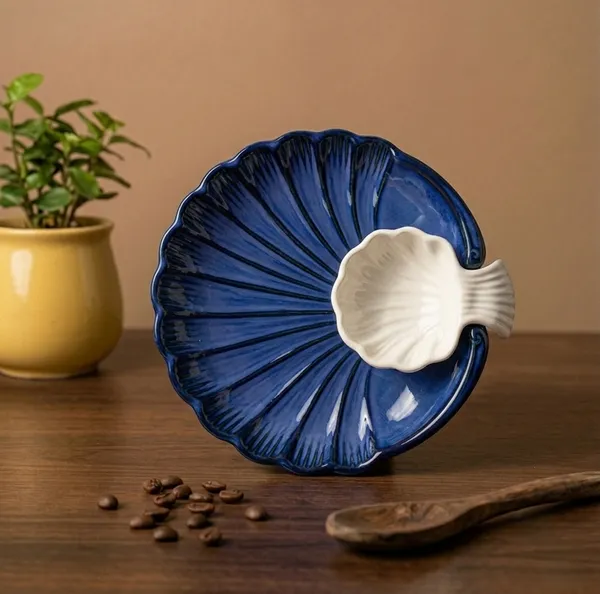 Blue_Sea_Shell_Small_19cm_Ceramic_Platter_With_Dip_Bowl