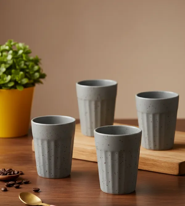 IZZYLYF_Ceramic_Cutting_Tea_Cups_|_Grey_|_Chai_Cups_for_Tea,_Coffee_&_Milk_|_Pottery_Style_Ceramic_Mugs_|_Microwave_&_Dishwasher_Safe_|_Hot_&_Cold_Beverages_|_150_Ml_|_Pack_of_6