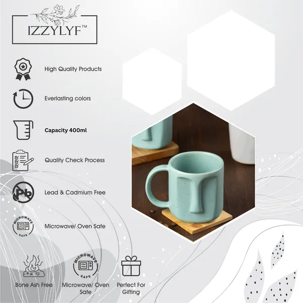 Green_Expression_Face-Shaped_Ceramic_Coffee_Mug_Pack_Of_2