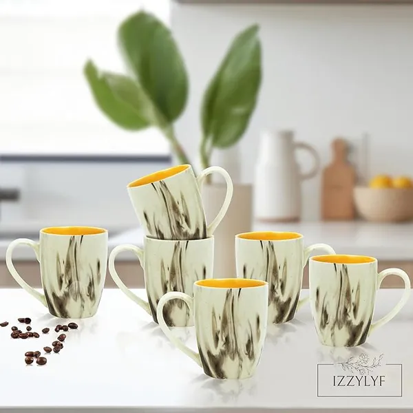 MUSTARD_Italian_Ceramic_Tea_&_Coffee_Mugs_Set_Pack_Of_2