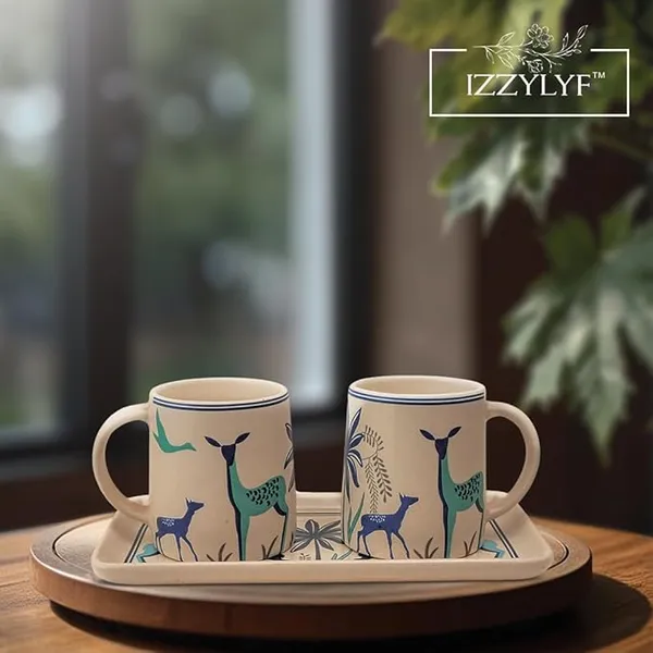 Forest_Meadow_Ceramic_Coffee_Mugs_Set_of_2_with_Serving_Tray