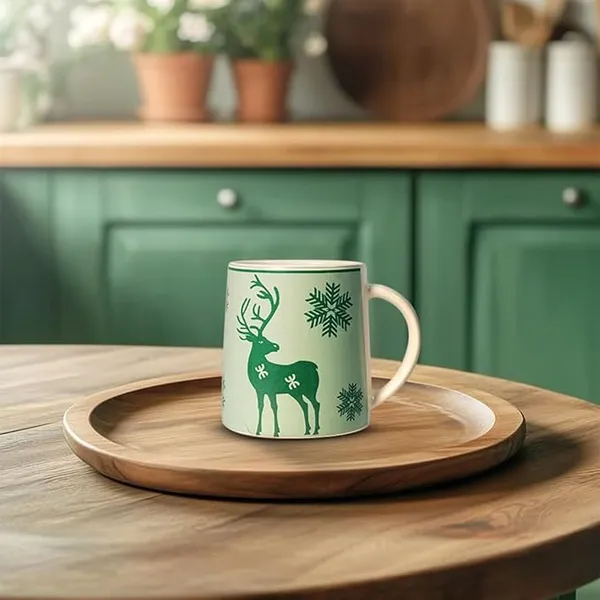 Green_Mat_Finish_Printed_Deer_Ceramic_2_Coffee_Mug_With_1_Tray_Set