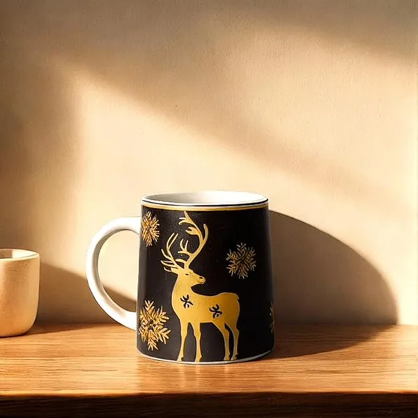 Black_Mat_Finish_Printed_Deer_Ceramic_2_Coffee_Mug_With_1_Tray_Set