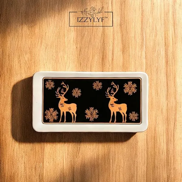 Black_Mat_Finish_Printed_Deer_Ceramic_2_Coffee_Mug_With_1_Tray_Set