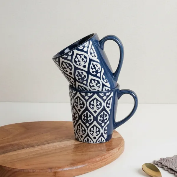 Blue_Leaf_Design_Ceramic_Coffee_Mug_Pack_Of_2