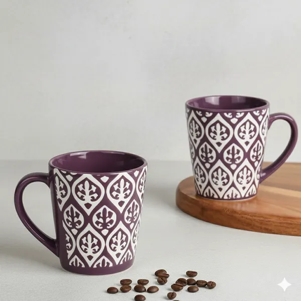 Purple_Leaf_Design_Ceramic_Coffee_Mug_Pack_Of_2