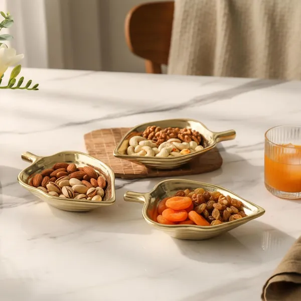Golden_Leaf_Design_Ceramic_Platter_Pack_Of_4