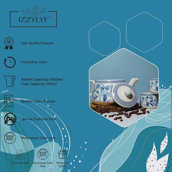 Blue_Printed_Mat_Finish_Garden_Whispers_Tea_&_Kettle_Set-_6_Ceramic_Tea_Cups,_1_Kettle_Pack_Of_7