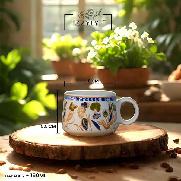 Gold_Printed_Mat_Finish_Flora_Tea_&_Kettle_Set-_6_Ceramic_Tea_Cups,_1_Kettle_Pack_Of_7