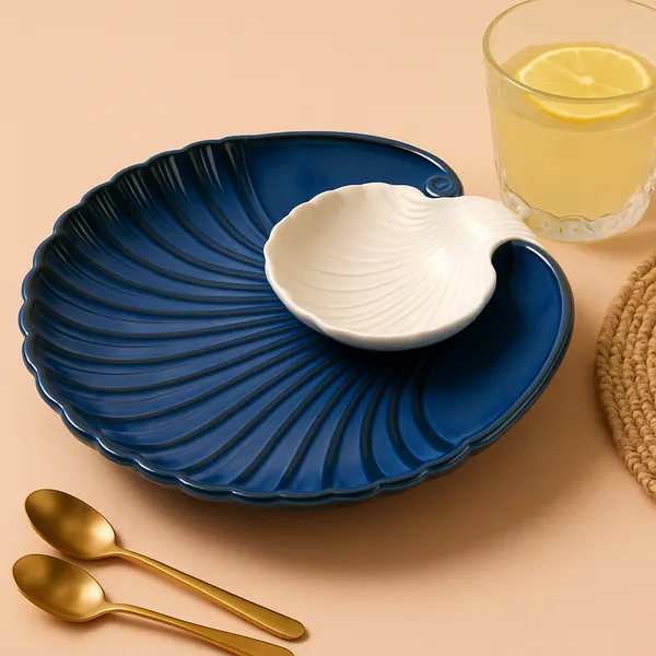 Blue_Sea_Shell_28cm_Ceramic_Platter_With_Dip