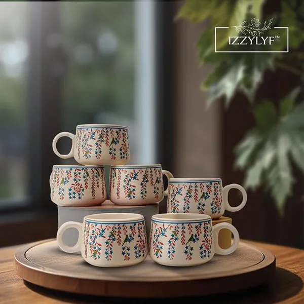 Artisan_Leaf_Printed_Ceramic_Tea_Cups_Set_of_6_(150ml_Each)