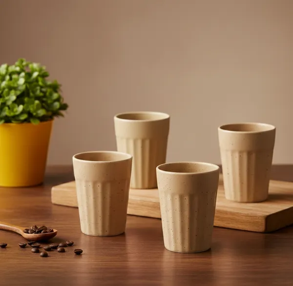 IZZYLYF_Ceramic_Cutting_Tea_Cups_|_Beige_|_Chai_Cups_for_Tea,_Coffee_&_Milk_|_Pottery_Style_Ceramic_Mugs_|_Microwave_&_Dishwasher_Safe_|_Hot_&_Cold_Beverages_|_150_Ml_|_Pack_of_6