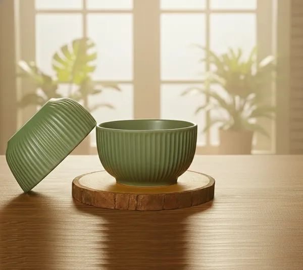 Green_Matte_Finish_Ribbed_Ceramic_Bowl_Pack_Of_2