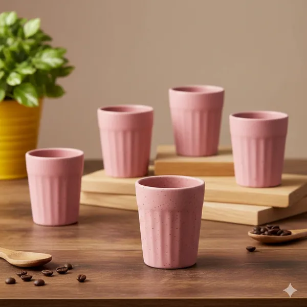 IZZYLYF_Ceramic_Cutting_Tea_Cups_|_Pink_|_Chai_Cups_for_Tea,_Coffee_&_Milk_|_Pottery_Style_Ceramic_Mugs_|_Microwave_&_Dishwasher_Safe_|_Hot_&_Cold_Beverages_|_150_Ml_|_Pack_of_6