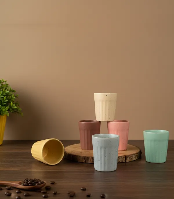 IZZYLYF_Ceramic_Cutting_Tea_Cups_|_Multicolor_|_Chai_Cups_for_Tea,_Coffee_&_Milk_|_Pottery_Style_Ceramic_Mugs_|_Microwave_&_Dishwasher_Safe_|_Hot_&_Cold_Beverages_|_150_ml_|_Pack_of_6