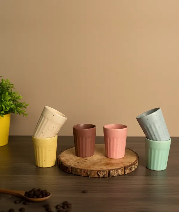 IZZYLYF_Ceramic_Cutting_Tea_Cups_|_Multicolor_|_Chai_Cups_for_Tea,_Coffee_&_Milk_|_Pottery_Style_Ceramic_Mugs_|_Microwave_&_Dishwasher_Safe_|_Hot_&_Cold_Beverages_|_150_ml_|_Pack_of_6
