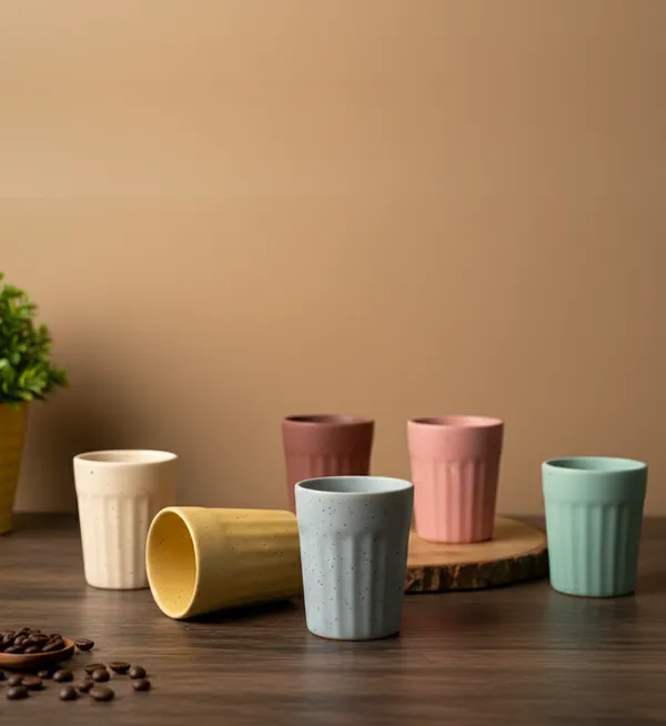 IZZYLYF_Ceramic_Cutting_Tea_Cups_|_Multicolor_|_Chai_Cups_for_Tea,_Coffee_&_Milk_|_Pottery_Style_Ceramic_Mugs_|_Microwave_&_Dishwasher_Safe_|_Hot_&_Cold_Beverages_|_150_ml_|_Pack_of_6