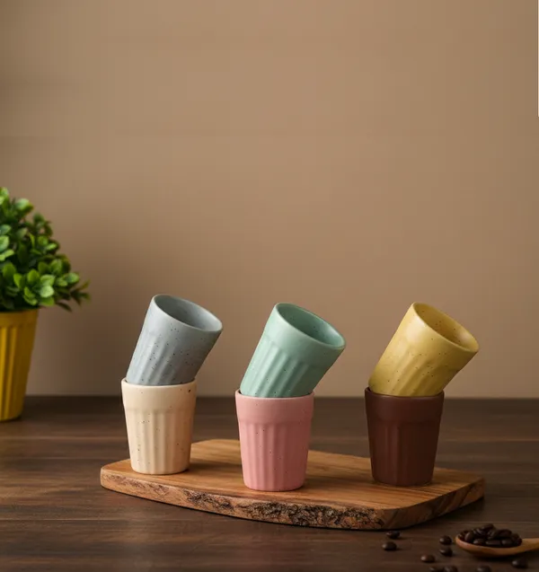 IZZYLYF_Ceramic_Cutting_Tea_Cups_|_Multicolor_|_Chai_Cups_for_Tea,_Coffee_&_Milk_|_Pottery_Style_Ceramic_Mugs_|_Microwave_&_Dishwasher_Safe_|_Hot_&_Cold_Beverages_|_150_ml_|_Pack_of_6