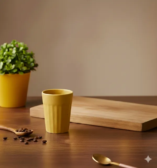 IZZYLYF_Ceramic_Cutting_Tea_Cups_|_Yellow_|_Chai_Cups_for_Tea,_Coffee_&_Milk_|_Pottery_Style_Ceramic_Mugs_|_Microwave_&_Dishwasher_Safe_|_Hot_&_Cold_Beverages_|_150_Ml_|_Pack_of_6