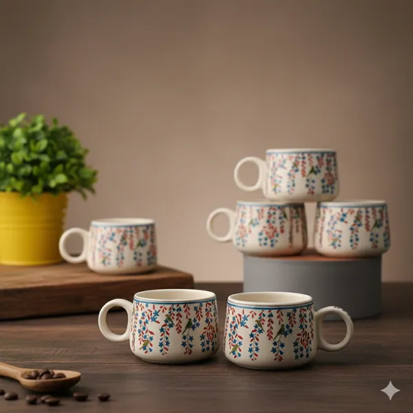 Artisan_Leaf_Printed_Ceramic_Tea_Cups_Set_of_6_(150ml_Each)