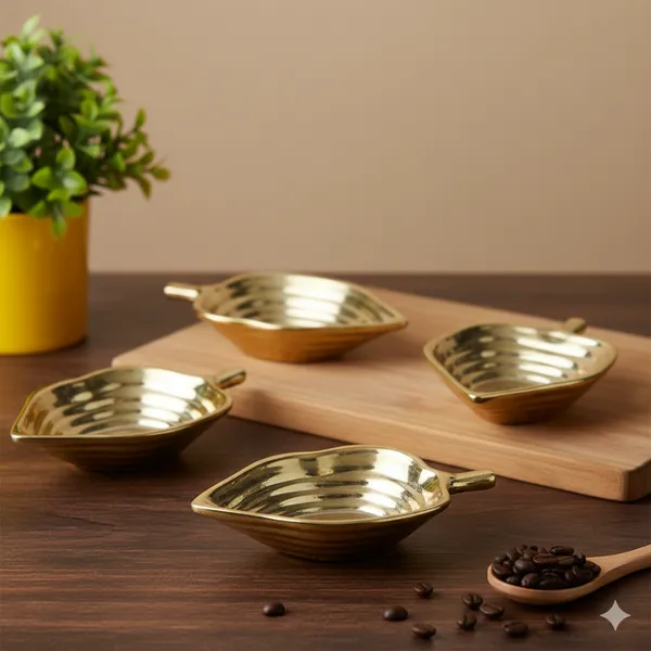 Golden_Leaf_Design_Ceramic_Platter_Pack_Of_4