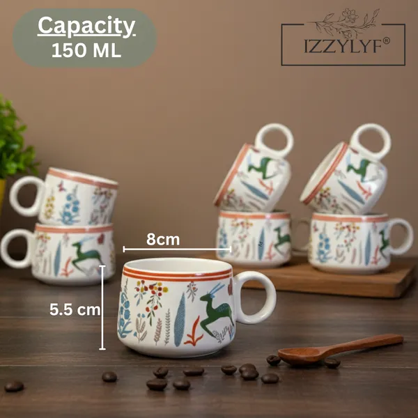 Green_Printed_Deer_Ceramic_Tea_Cups_Pack_Of_6
