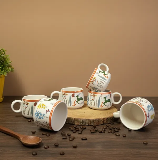 Green_Printed_Deer_Ceramic_Tea_Cups_Pack_Of_6
