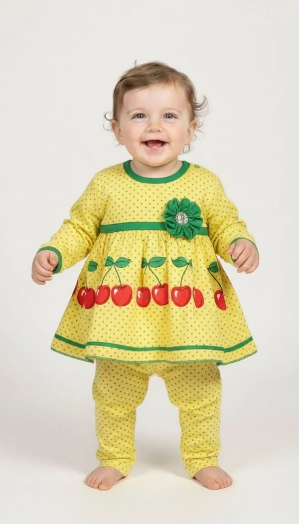 Yellow_Maxi/Full_Length_Casual_Dress_Full_Sleeve_For_Kids