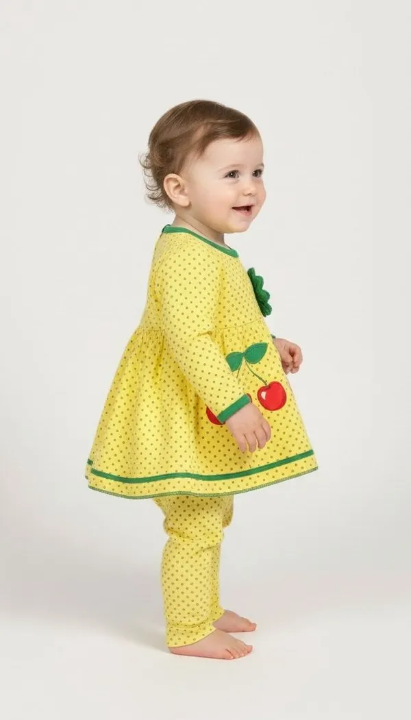 Yellow_Maxi/Full_Length_Casual_Dress_Full_Sleeve_For_Kids