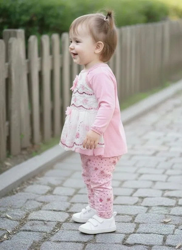 Pink_Maxi/Full_Length_Casual_Dress_Full_Sleeve_For_Kids