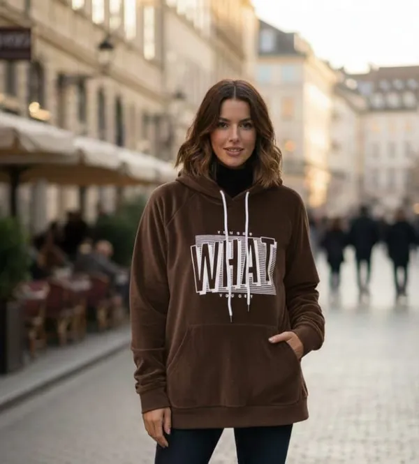 Brown_Geometric_Print_Hooded_Neck_Casual_Women_Sweater