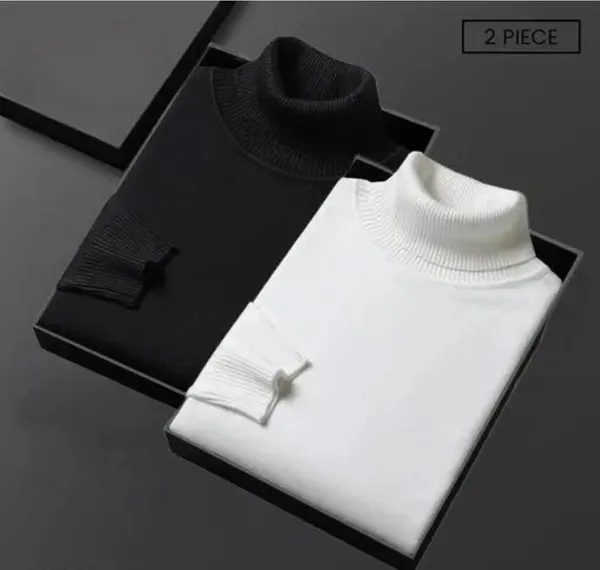 White_&_Black_Jalapeno_Solid_High_Neck_Casual_Men_Sweater
