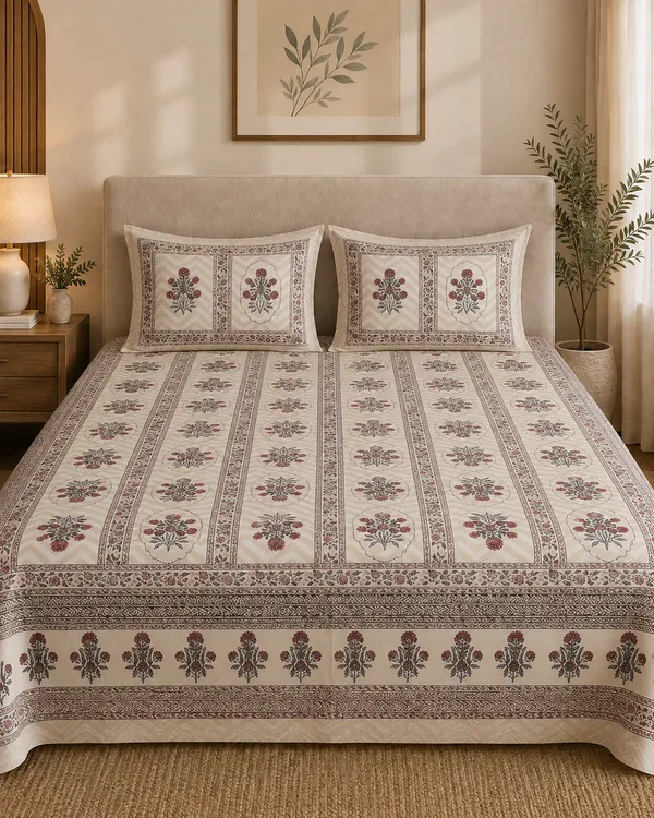 Ivory_Premium_Pure_Cotton_Queen_Size_Double_Bed_Bedsheet