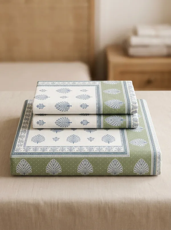 Green_White_Premium_Pure_Cotton_King_Size_Double_Bed_Bedsheet