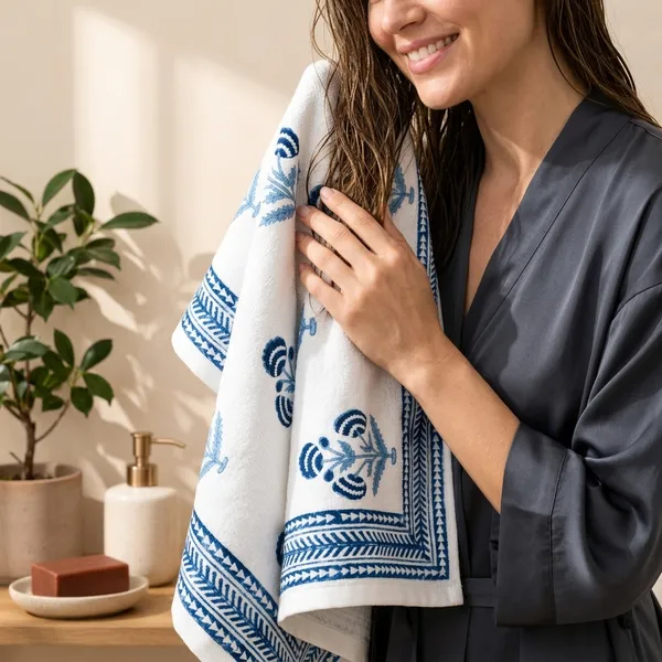 BLUE_HANDBLOCK_PRINTED_PURE_COTTON_WAFFLE_TOWEL
