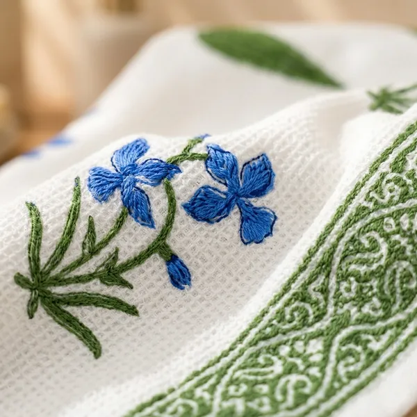 BLUE_&_GREEN_HANDBLOCK_PRINTED_PURE_COTTON_WAFFLE_TOWEL