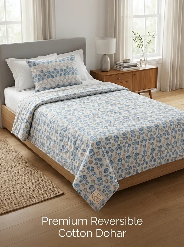 Bluebell_Lattice_Grace_Reversable_Pure_Cotton_Single_Bed_Dohar